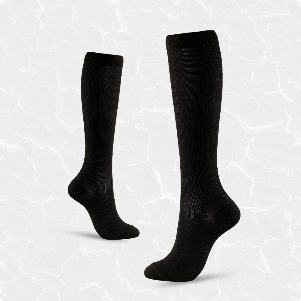 AL001121 Hot Sale Comfortable Nylon Quick Dry Knee High Running Sport Travel Unisex Solid Multi Color Compression Socks - Image 3