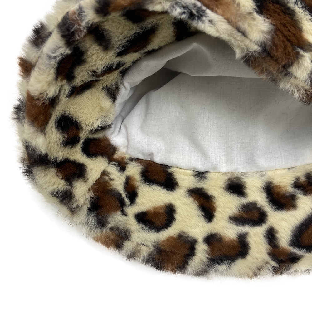 AL000410 ALLCH Women's Leopard Print Faux Fur Bucket Hat - Image 4