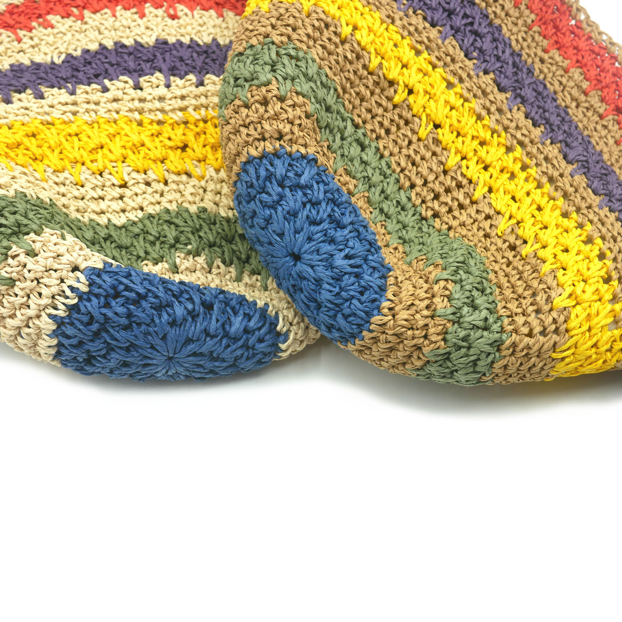 AL000549 ALLCH WOMEN PACKABLE CROCHET STRIPE SUNHAT - Image 2