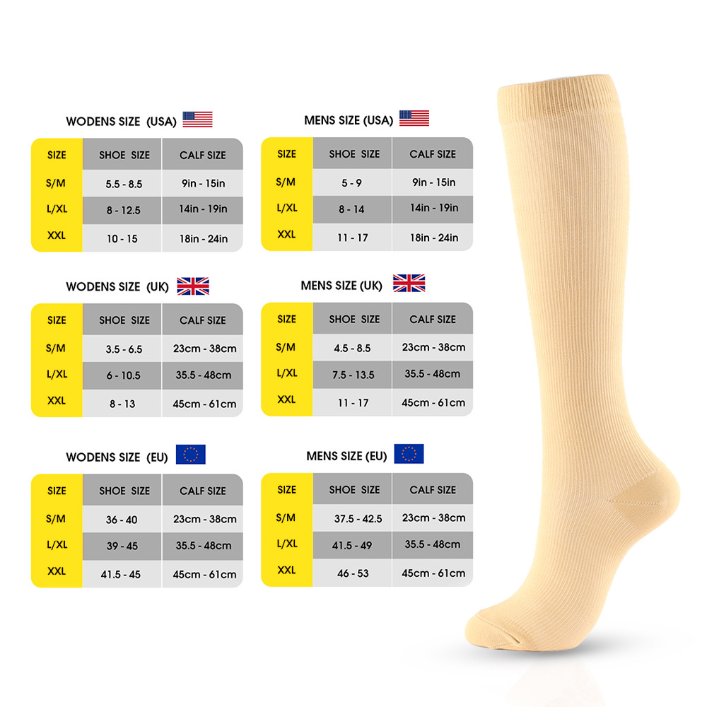 AL001122 QUICK DRY Nurse Running Cycling Travel Socks Knitting Pattern Long Sport Fitness Socks Compression Stockings Socks - Image 6
