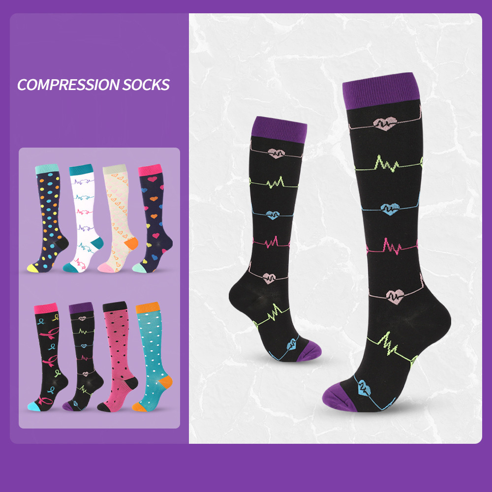 AL001122 QUICK DRY Nurse Running Cycling Travel Socks Knitting Pattern Long Sport Fitness Socks Compression Stockings Socks - Image 5