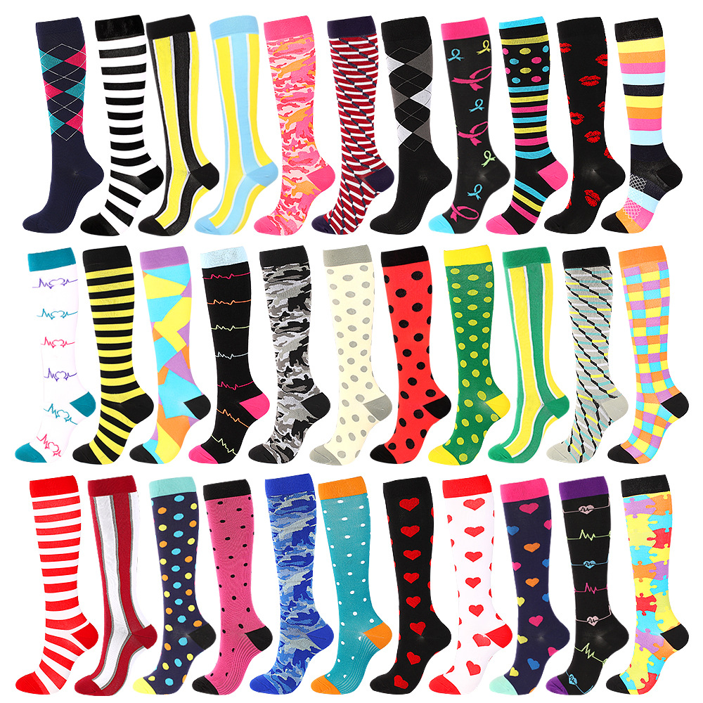AL001122 QUICK DRY Nurse Running Cycling Travel Socks Knitting Pattern Long Sport Fitness Socks Compression Stockings Socks - Image 2