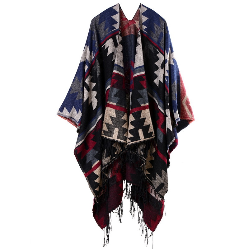 FS000987 ALLCH Women Wrap Cape Cardigan Shawl - Image 2