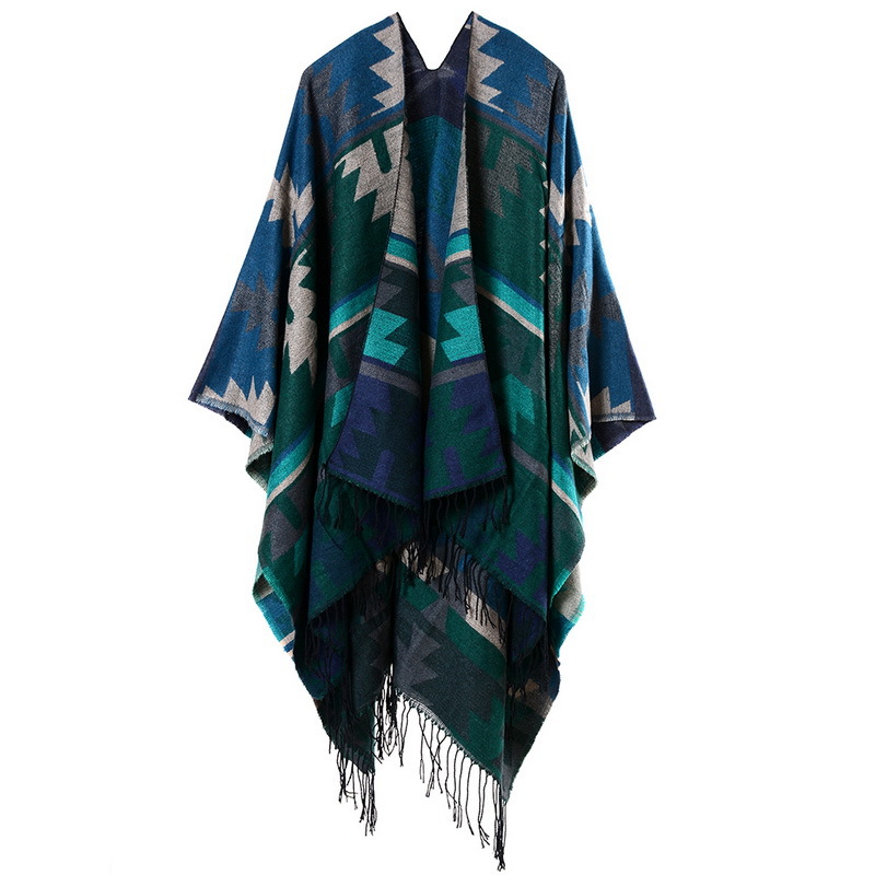 FS000987 ALLCH Women Wrap Cape Cardigan Shawl - Image 3