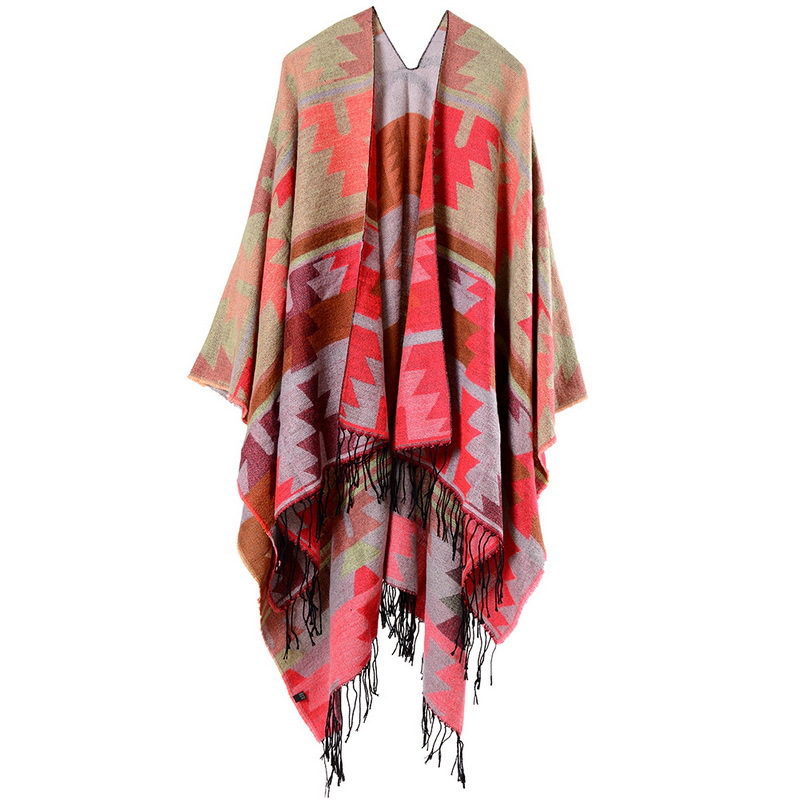 FS000987 ALLCH Women Wrap Cape Cardigan Shawl - Image 5