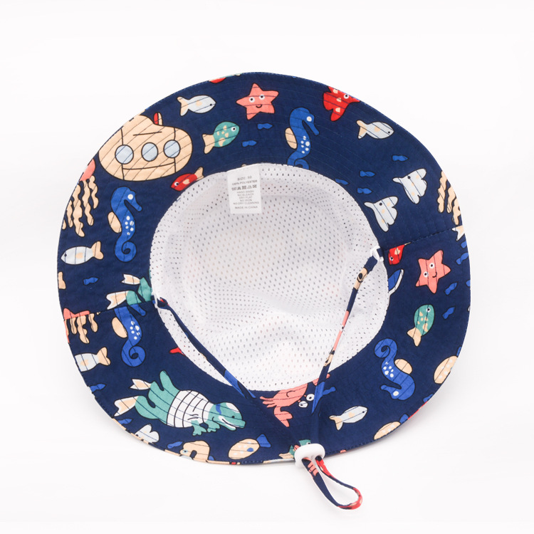 AL001438 ALLCH Boy's Ocean Animals Print Fishman Sun Hat - Image 3