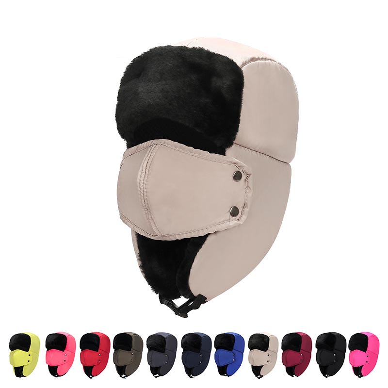AL001180 ALLCH Women Winter Trapper Hat with Mask Ear Flaps