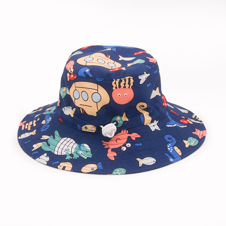 AL001438 ALLCH Boy's Ocean Animals Print Fishman Sun Hat - Image 2