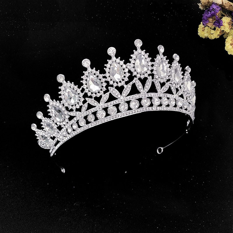 AL001516 ALLCH Tiaras Rhinestone Wedding Crown - Image 4