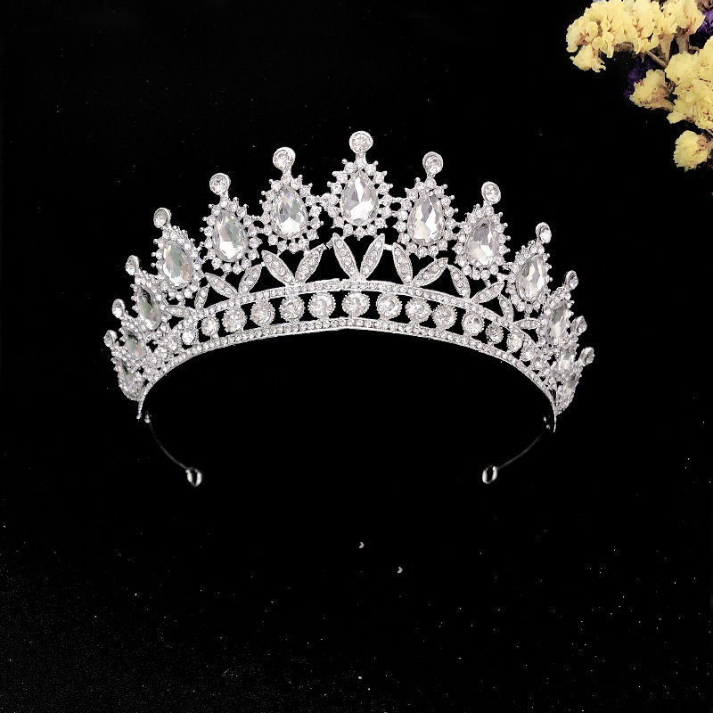 AL001516 ALLCH Tiaras Rhinestone Wedding Crown - Image 9