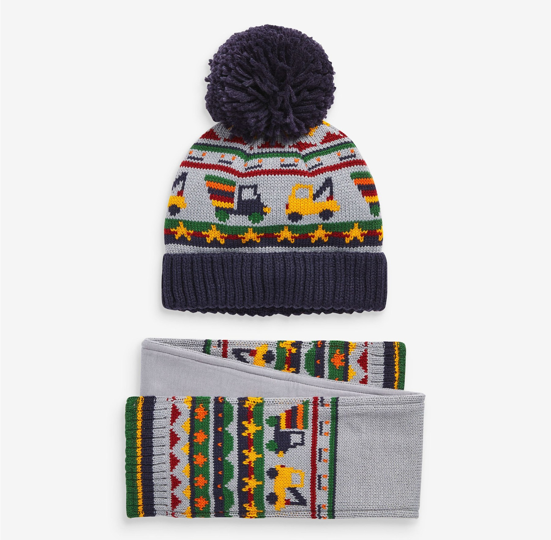 AL001368 ALLCH Boy's Jacquard Knit Hat and Scarf - Image 2