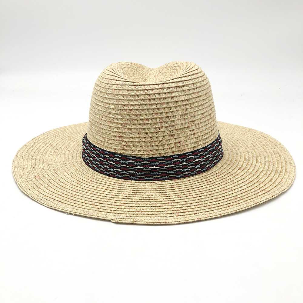 AL000306 ALLCH Women Paper Straw Panama Hat with Band - Image 2