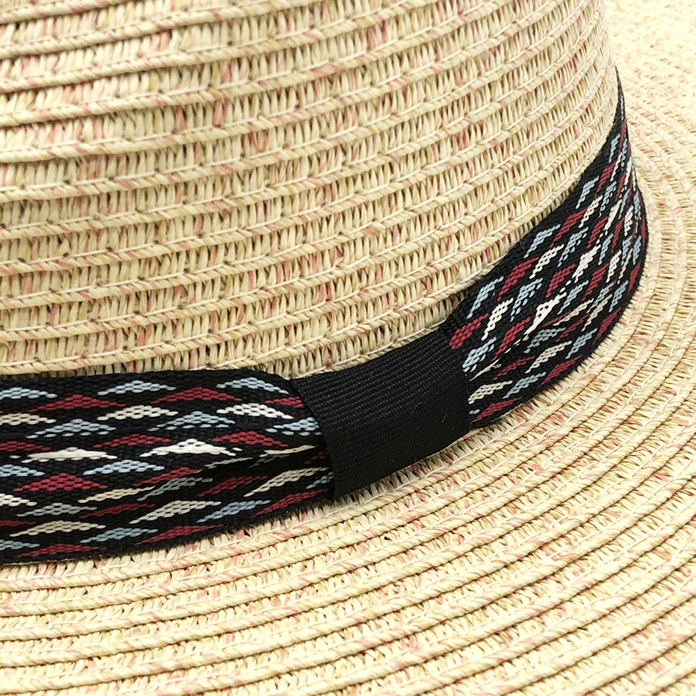 AL000306 ALLCH Women Paper Straw Panama Hat with Band - Image 3