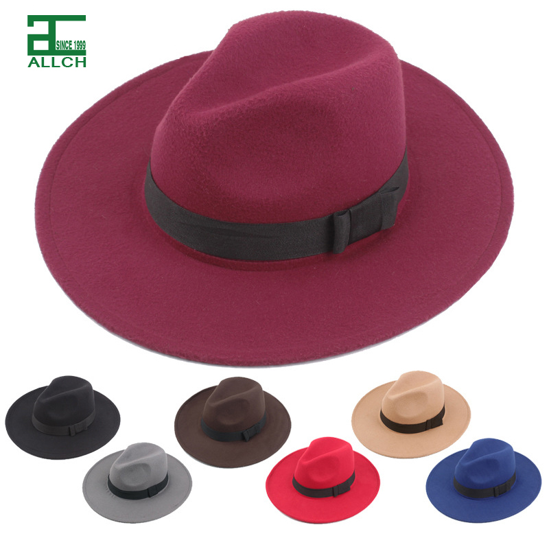 AL000223 ALLCH Big Wide Brim Women Fedora Hat