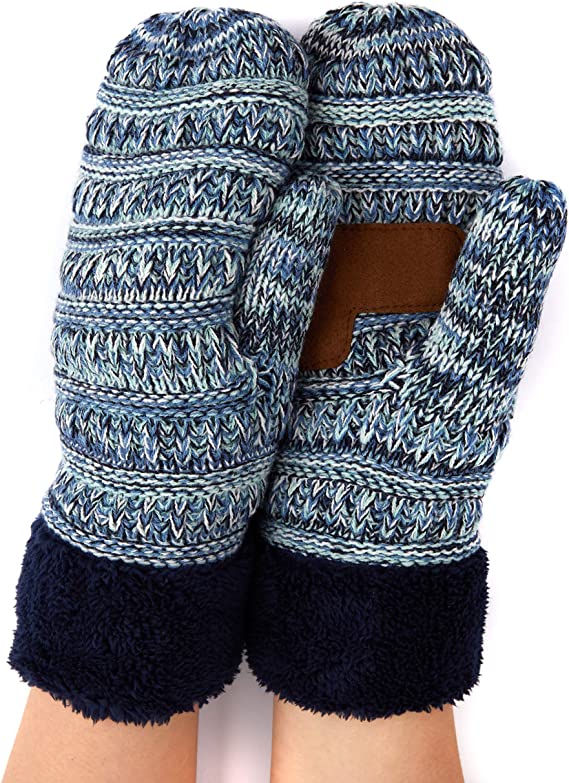 AL001209 ALLCH Women Snowflake Knit Mittens with Warm Thinsulate - Image 4