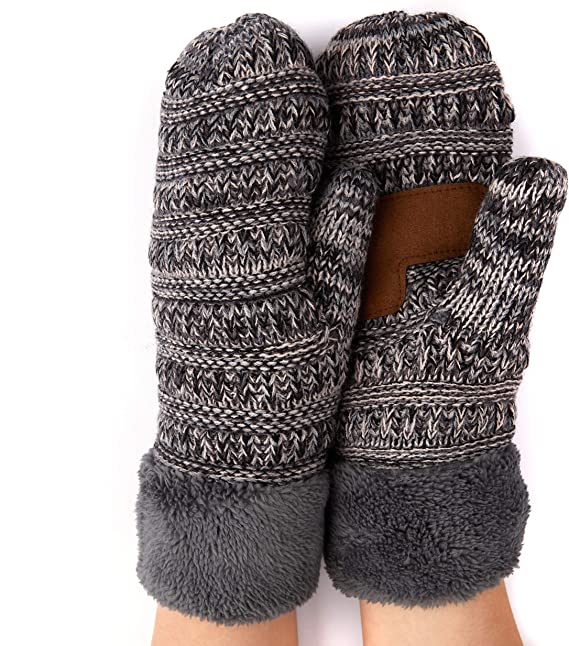 AL001210 ALLCH Women Snowflake Knit Mittens Thinsulate Fleece Lining Bruceriver - Image 3