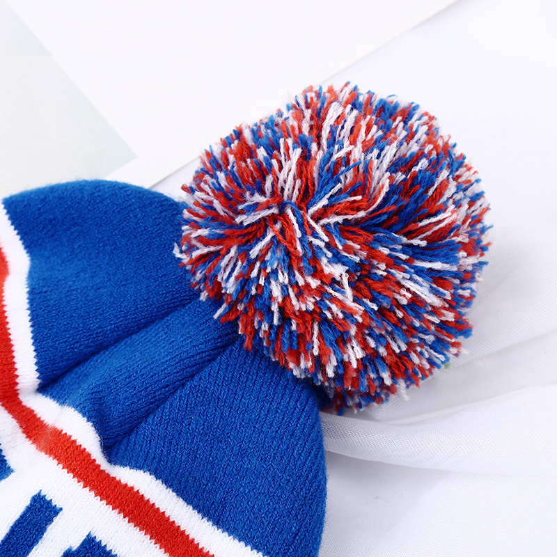 AL001367 ALLCH Boy's Knit Beanie Hat With Patches - Image 4