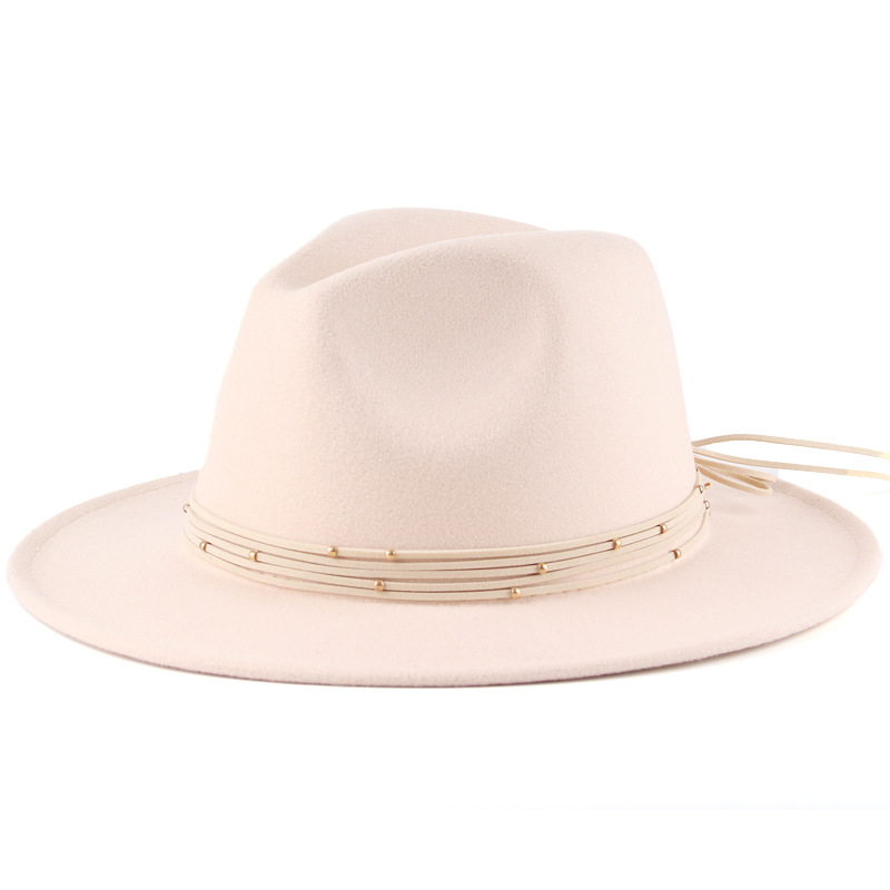 AL000536 ALLCH Tie Bow Big Wide Brim Women Fedora Hat - Image 6