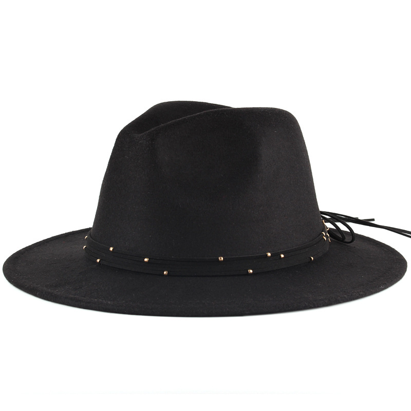 AL000536 ALLCH Tie Bow Big Wide Brim Women Fedora Hat - Image 7
