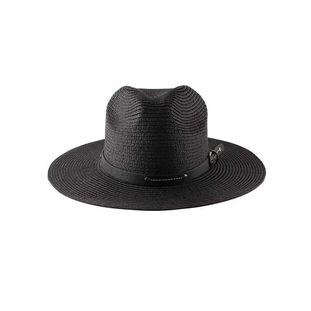 AL000805 ALLCH Women Paper Straw Belt Band Panama Hat - Image 5