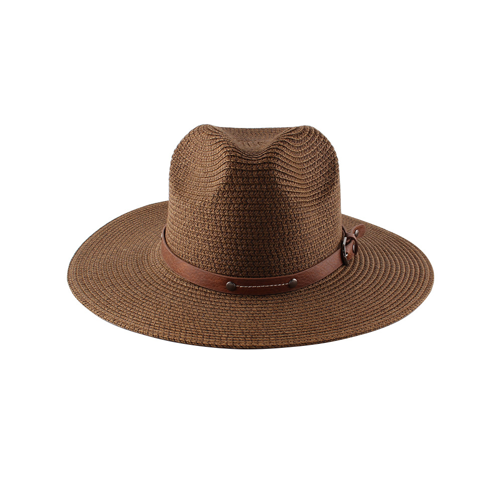 AL000805 ALLCH Women Paper Straw Belt Band Panama Hat - Image 6