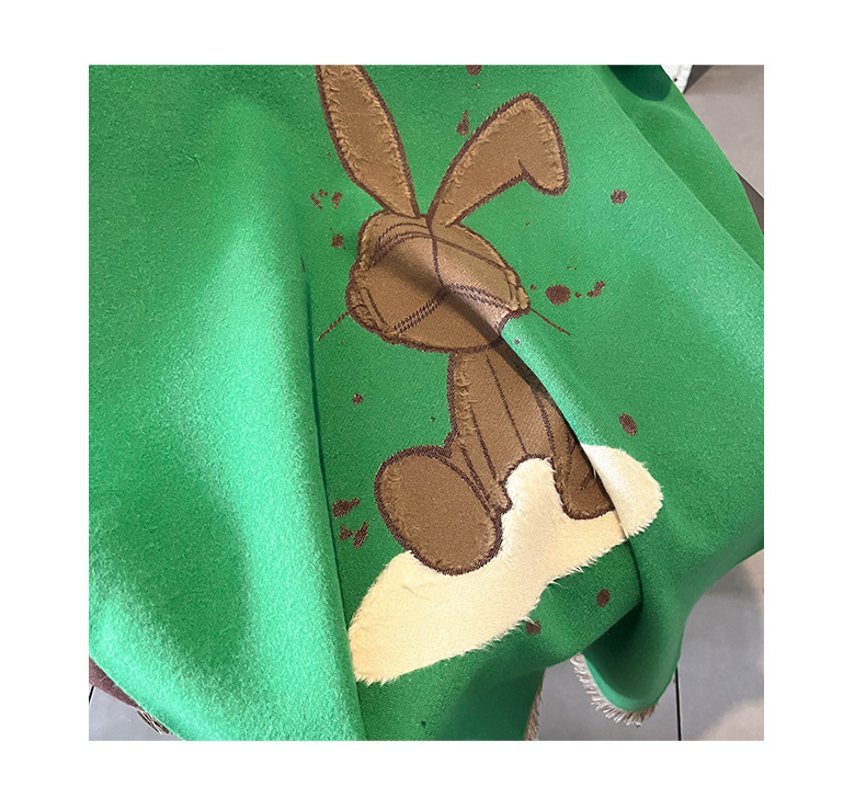 FS001386 ALLCH Cartoon Rabbit Cashmere Scarf - Image 10
