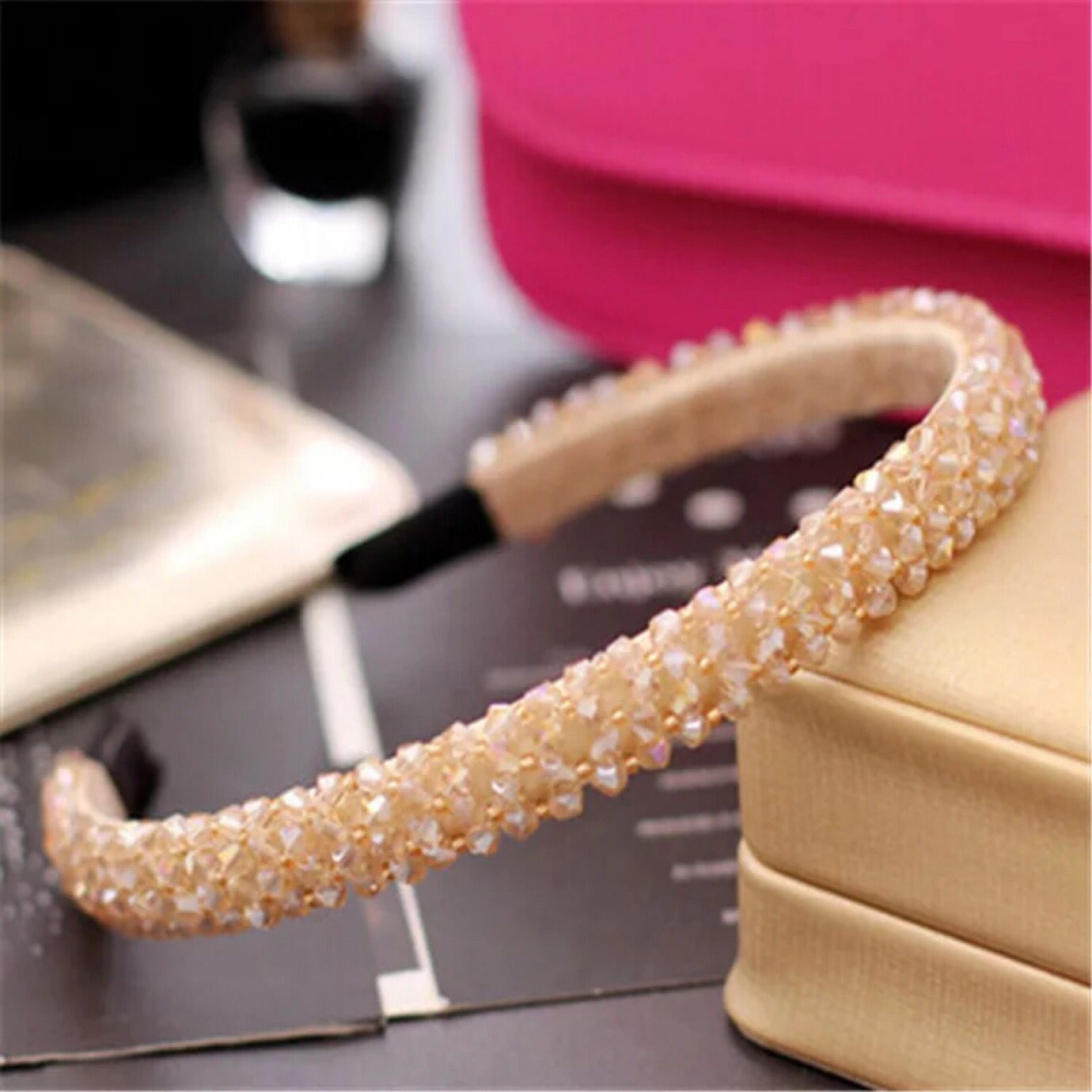 AL000235 Luxury Rhinestone Crystal Diamond Hair Hoop For Women - Image 2