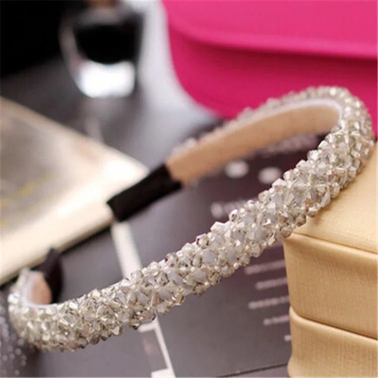 AL000235 Luxury Rhinestone Crystal Diamond Hair Hoop For Women - Image 3
