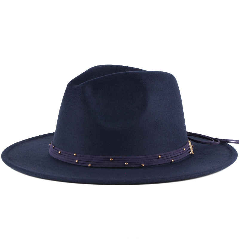 AL000536 ALLCH Tie Bow Big Wide Brim Women Fedora Hat - Image 8