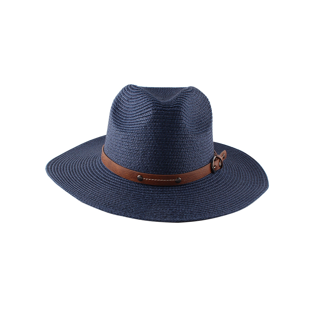 AL000805 ALLCH Women Paper Straw Belt Band Panama Hat - Image 7