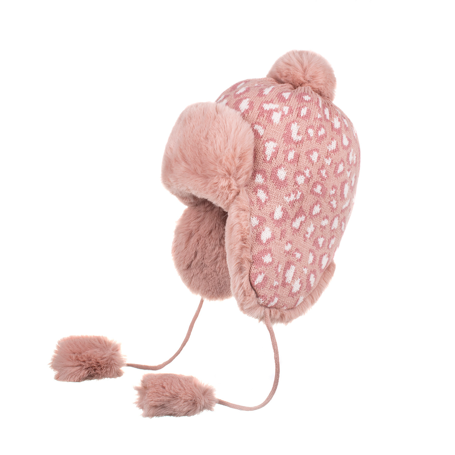 AL001179 ALLCH Women Leopard Jacquard Trapper Knit Hat - Image 4