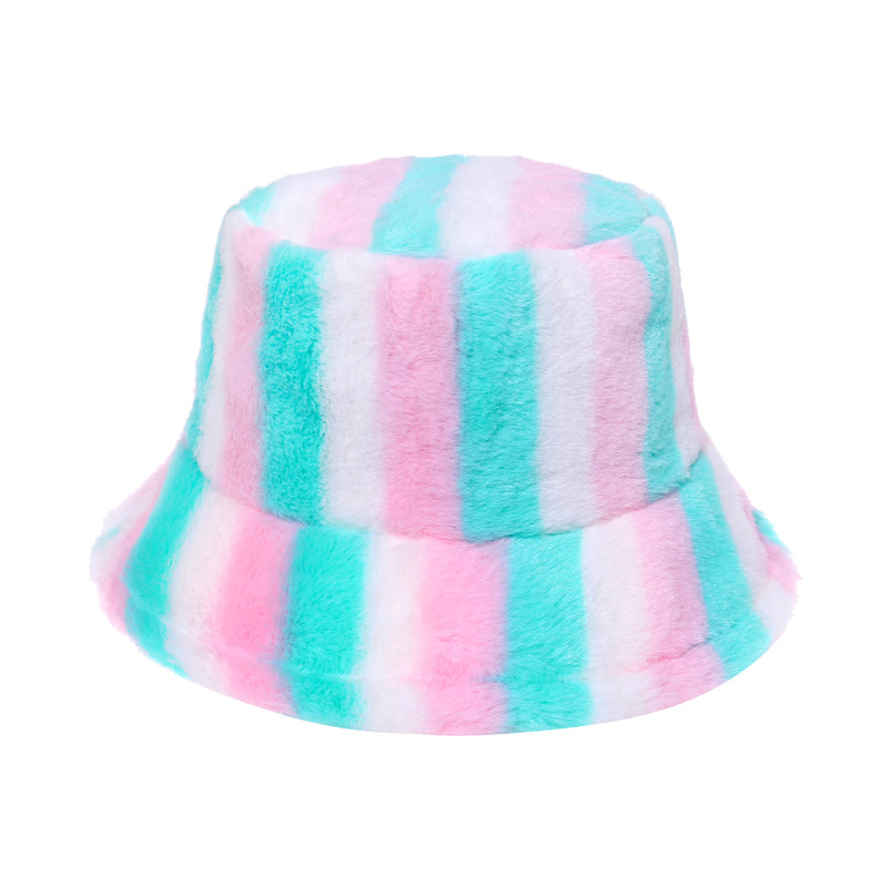 AL001363 ALLCH Girls' Soft Fluffy Faux Fur Bucket Hat - Image 9