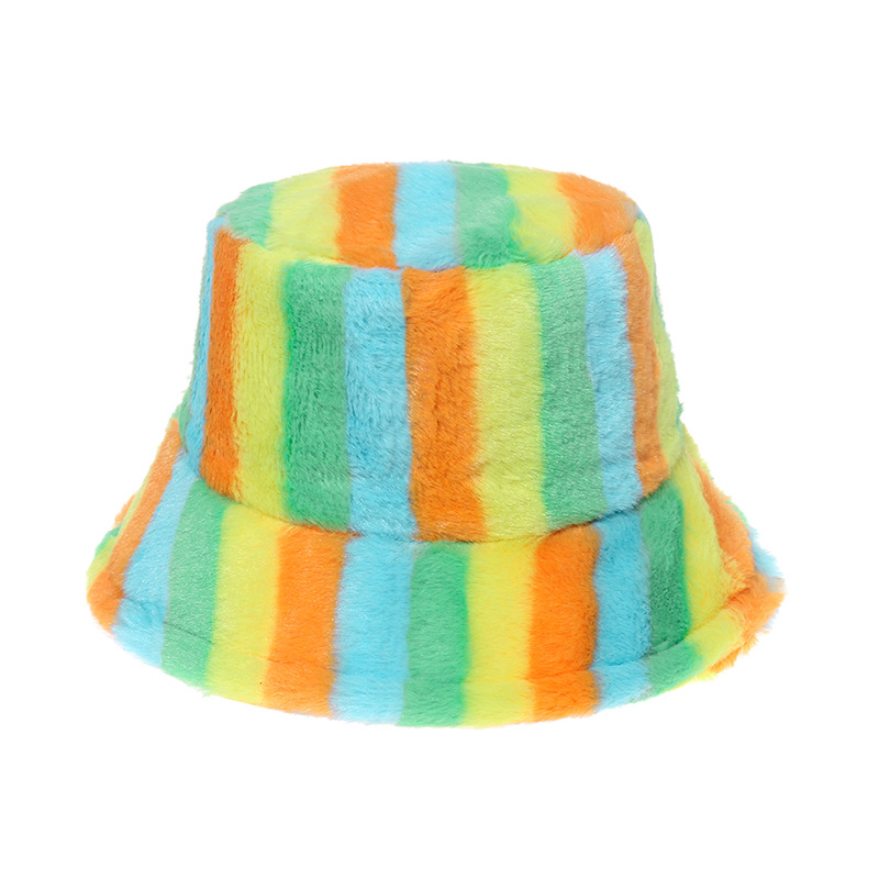 AL001363 ALLCH Girls' Soft Fluffy Faux Fur Bucket Hat - Image 2