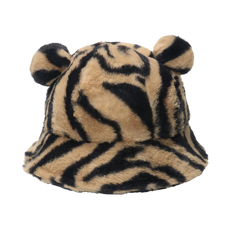 AL001325 ALLCH Girls Leopard Print Hat With Cute Bear Year - Image 5