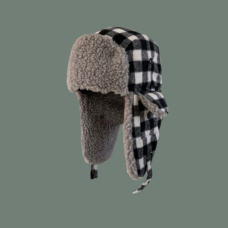 AL001193 ALLCH Ushanka Trooper Hats Unisex Plaid Trooper Hats Women's - Image 3