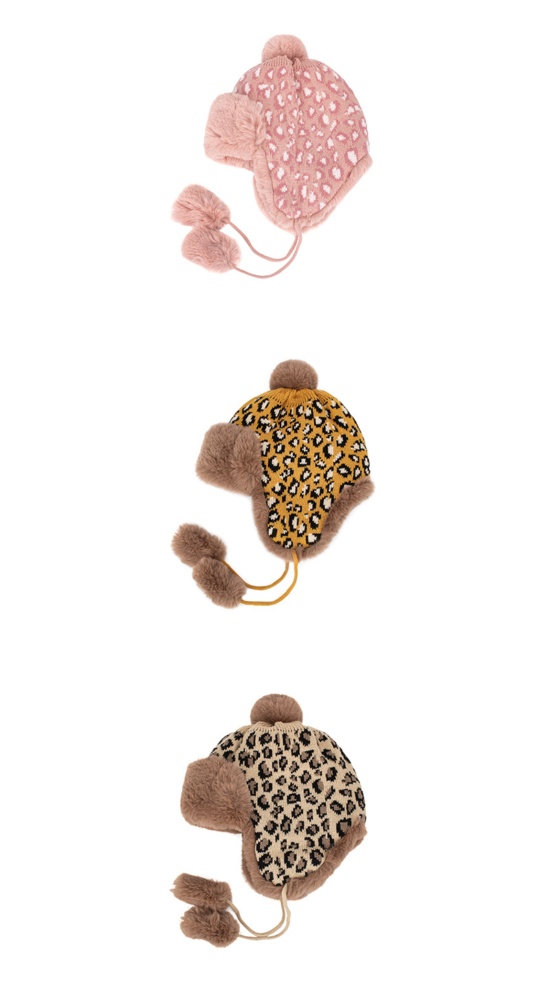 AL001179 ALLCH Women Leopard Jacquard Trapper Knit Hat - Image 8