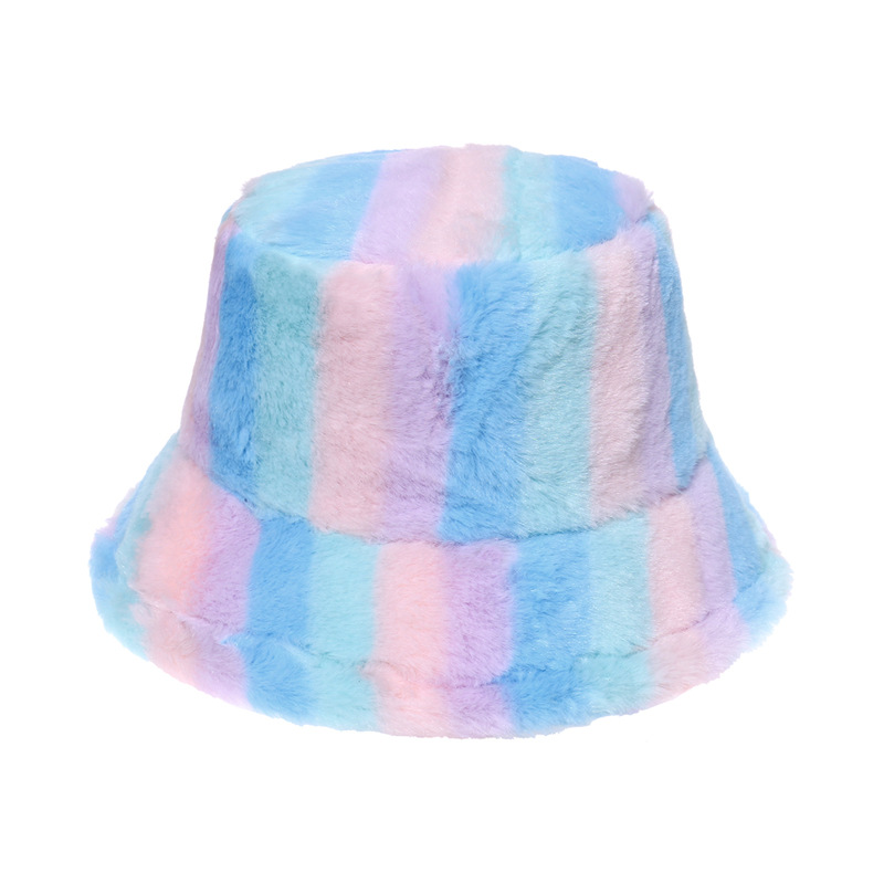AL001363 ALLCH Girls' Soft Fluffy Faux Fur Bucket Hat - Image 4