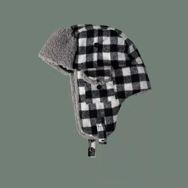 AL001193 ALLCH Ushanka Trooper Hats Unisex Plaid Trooper Hats Women's - Image 4