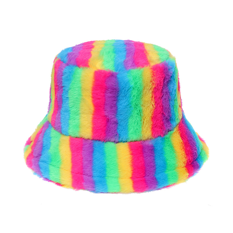 AL001363 ALLCH Girls' Soft Fluffy Faux Fur Bucket Hat - Image 5