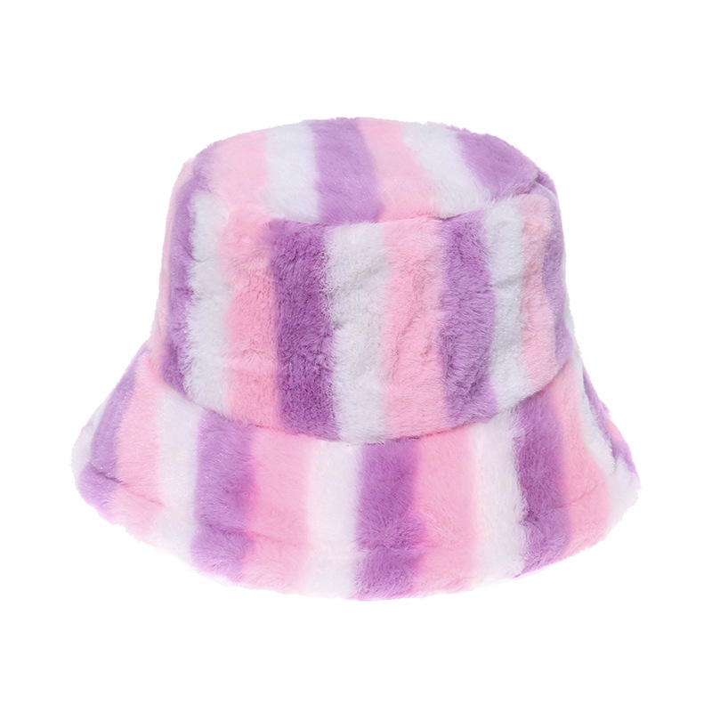 AL001363 ALLCH Girls' Soft Fluffy Faux Fur Bucket Hat - Image 7