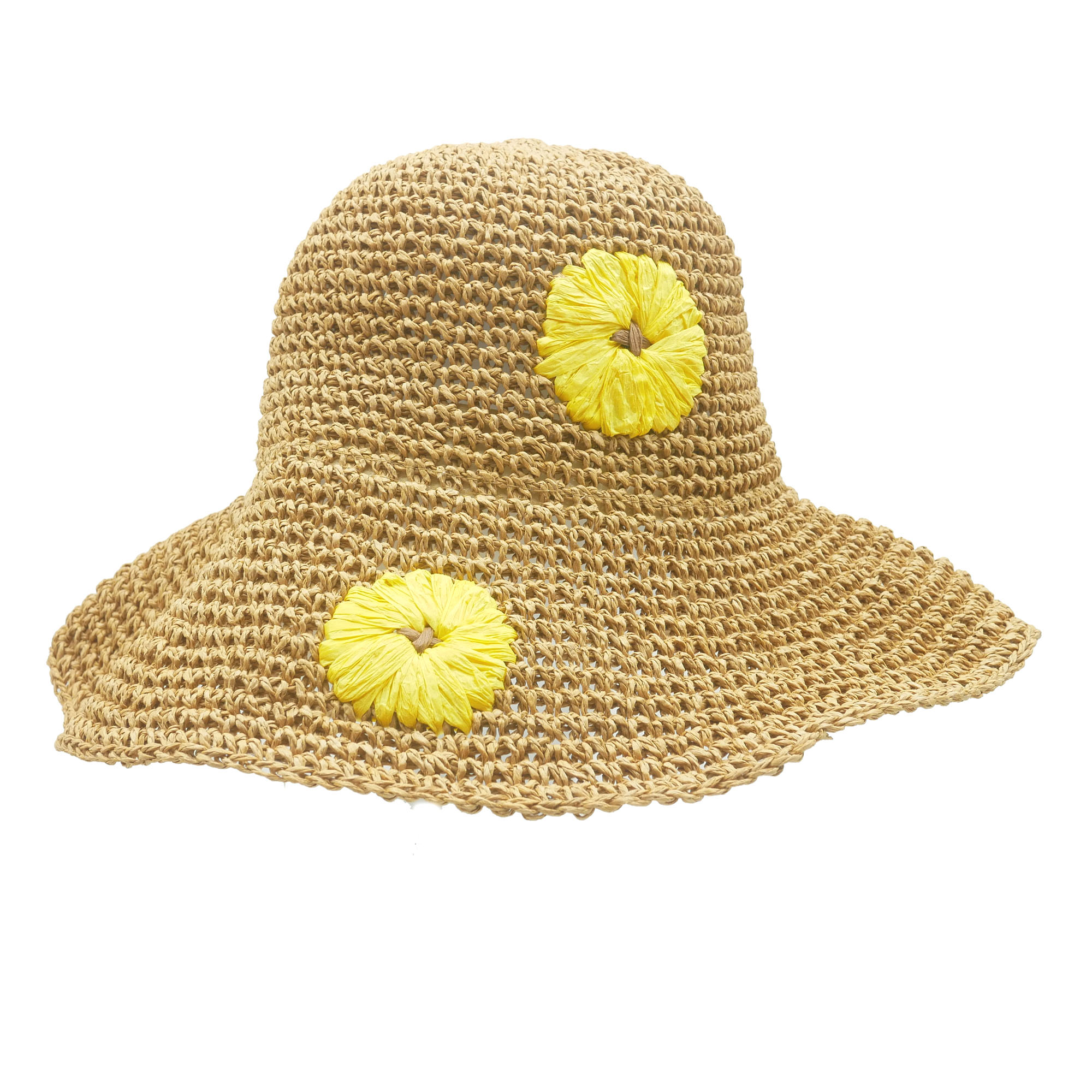 AL000740 ALLCH Women Packable Crochet Sunhat with Embroidery - Image 3