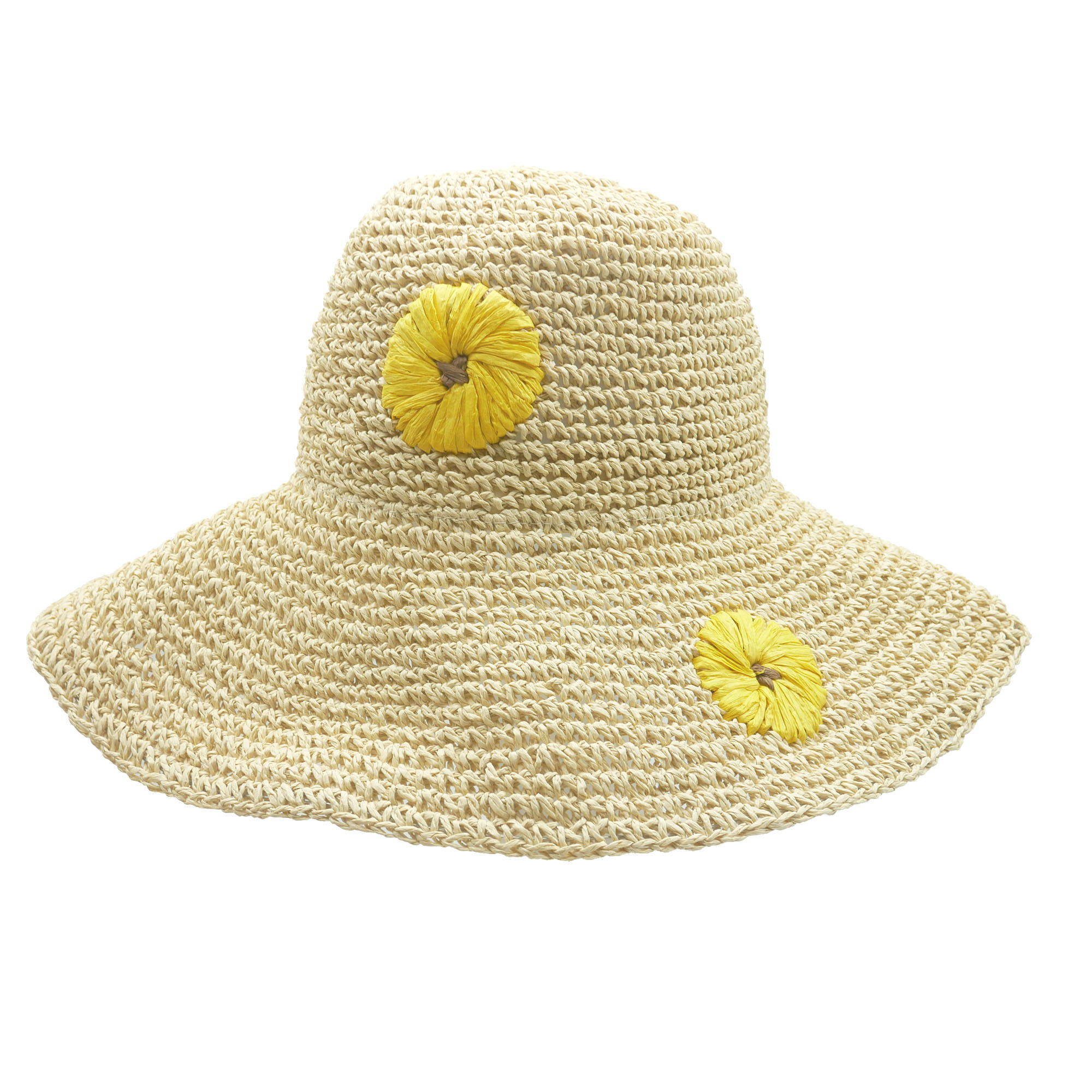 AL000740 ALLCH Women Packable Crochet Sunhat with Embroidery - Image 4