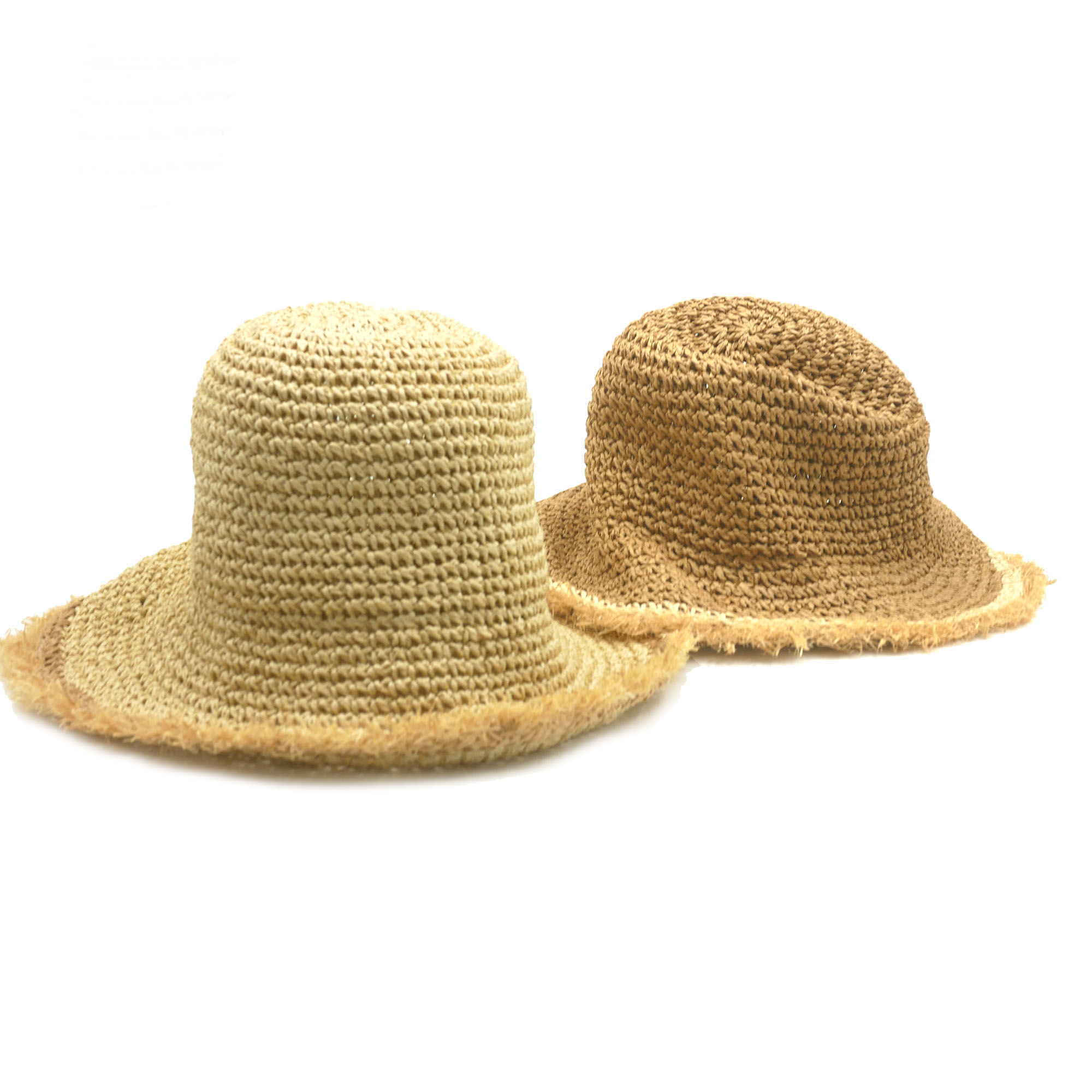 AL000742 ALLCH Women Packable Frayed Edge Crochet Sunhat
