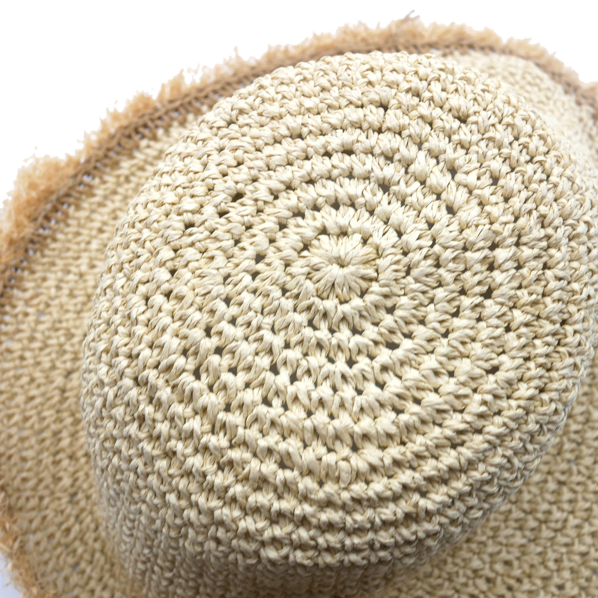 AL000742 ALLCH Women Packable Frayed Edge Crochet Sunhat - Image 5