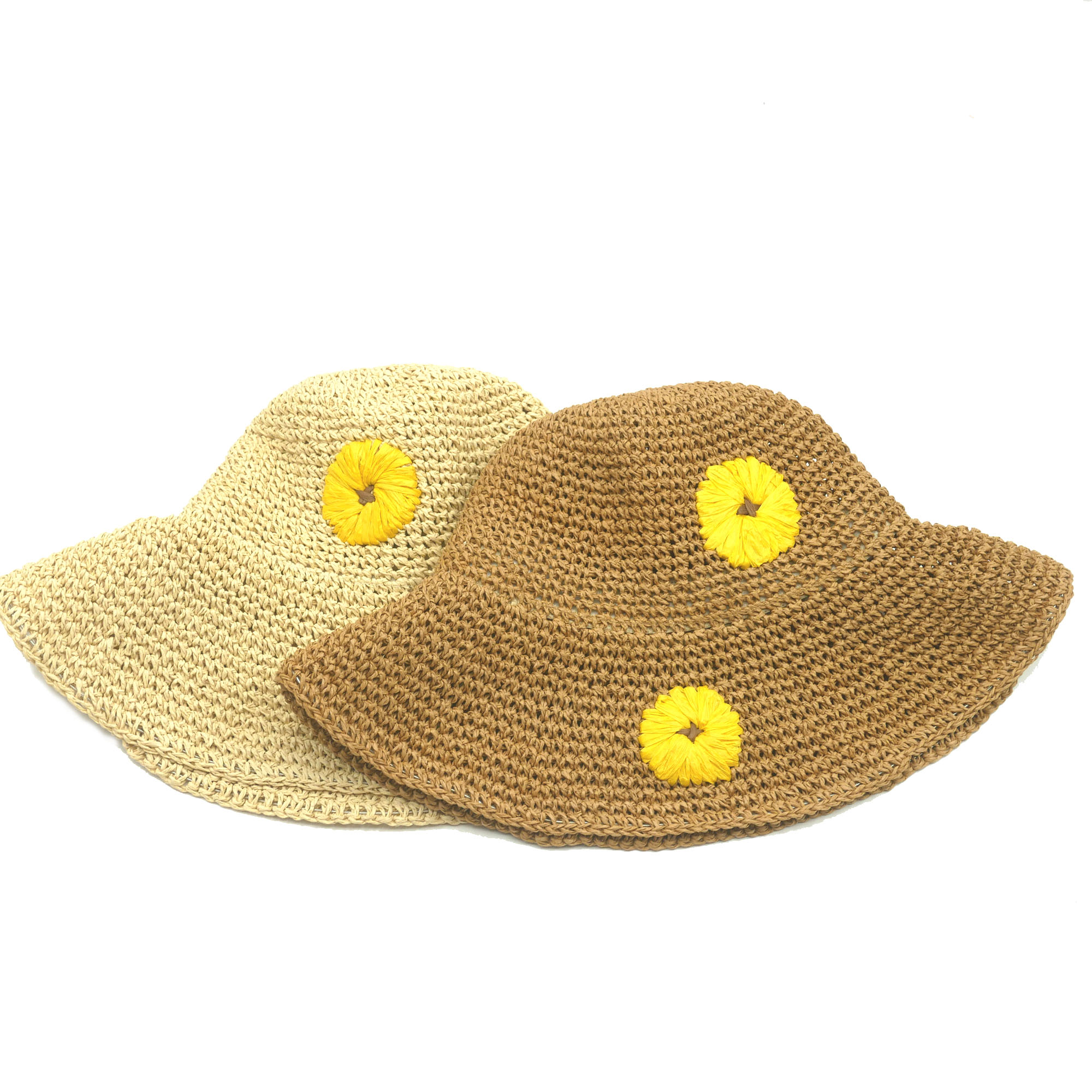 AL000740 ALLCH Women Packable Crochet Sunhat with Embroidery