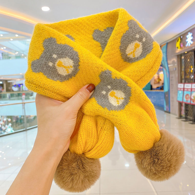 FS001393 ALLCH Bear Pompom scarf - Image 10