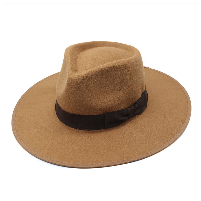AL001001 ALLCH Unisex Classic Jazz Hat Wide Brim Felt Fedora Panama Hat - Image 3
