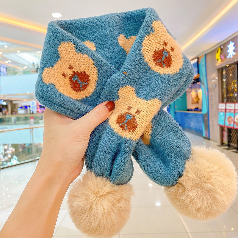 FS001393 ALLCH Bear Pompom scarf - Image 9