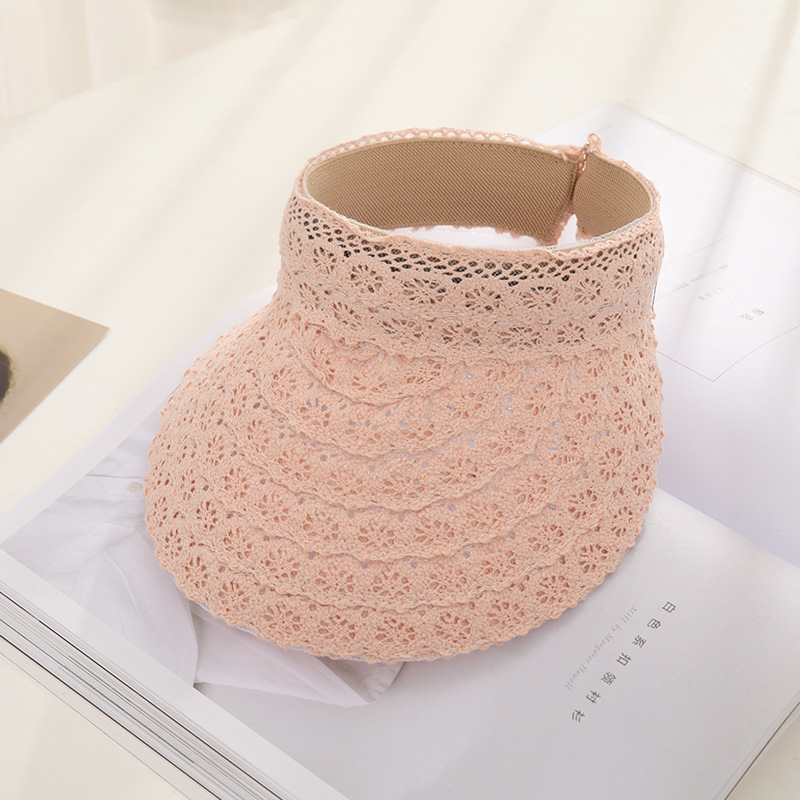 AL001336 ALLCH Women Breathable Lace Fabric Sun Visor Cap - Image 3