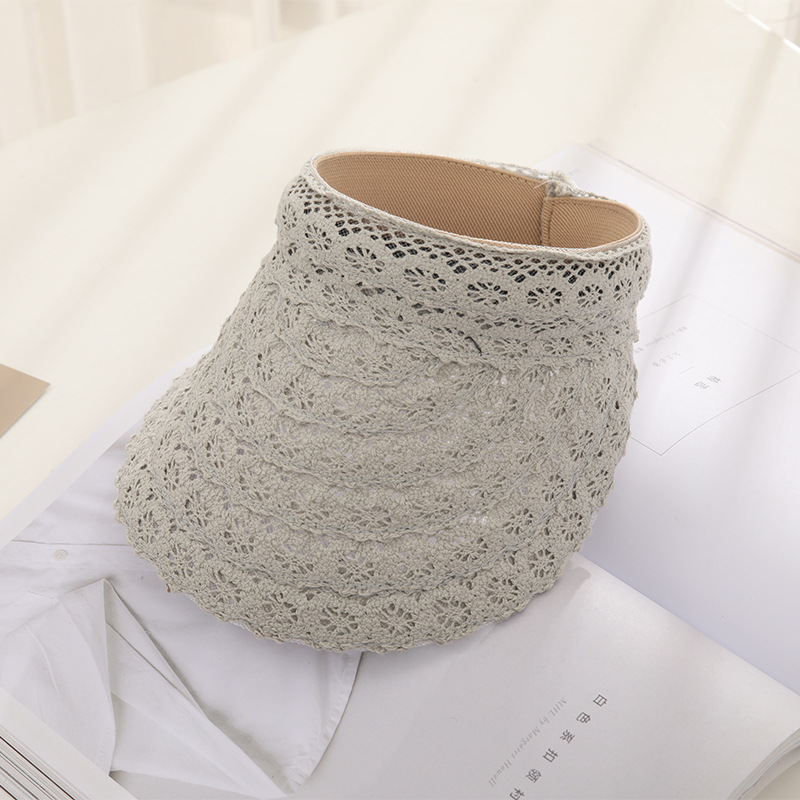 AL001336 ALLCH Women Breathable Lace Fabric Sun Visor Cap - Image 4
